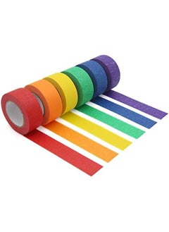 Buy Colorful set of 6 1inch tape rolls 13 yards each ideal for kids teachers and crafters Perfect for art projects and DIY fun in Saudi Arabia