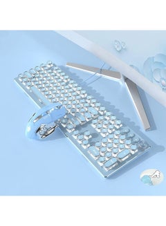 اشتري Gaming Wire Keyboard with Mouse set Retro Punk Typewriter USB Wired for PC Laptop Desktop Computer for Game and Office Stylish Keyboard في الامارات