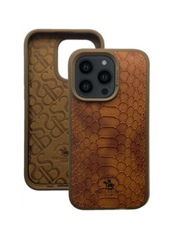 Buy Knight Series Classic Business Design for Genuine Leather Phone Back Case Cover for Apple iPhone, Case for iPhone 15 Pro Max - Brown in UAE