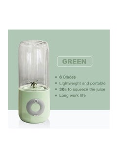 Buy Portable Electric Juicer Cup Smoothie Blender Green 500ml in Saudi Arabia