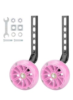 Buy Bike Training Wheels, Training Wheels Mute Flash Wheels, 1 Pair Of Heavy Duty Rear, with Stabilizers Mounted Kit, for Kids Boy Girls Bikes of Single Speed Bicycle with 12 14 16 18 20 Inch(Pink) in Saudi Arabia