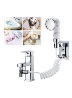 اشتري Faucet Sprayer Hose Rinser Attachment, Faucet Diverter and Adapter for Kitchen Faucet Bathroom Laundry Room Bathtub Bathing Babies, Pets Washing Vegetables في السعودية