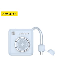 Buy Pisen PD 3.0 Mini Fast Charging 22.5W Power Bank  (10000mAh) with Build-in Type C & Lightening Cable - Blue in UAE