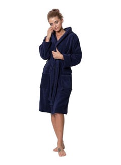 اشتري Navy Blue Color Light Weight and Quick Drying Bathrobe XL Size في الامارات