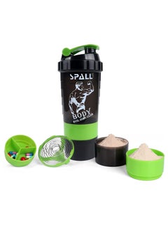 Buy Protein Shaker Bottle Gym Shaker Cup For Protein Shakes 16oz Shake Botte With Shaker Ball And Storage Compartment Leak Proof BPA Free in UAE