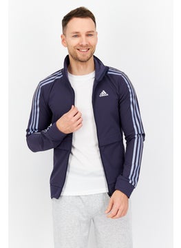 Buy Men Sportswear Fit Long Sleeve Training Jacket, Navy in UAE