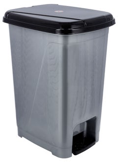 Buy Slim Pedal Dust Bin, 25L Plastic Waste Bin RF10793 | Practical Slim Bin for Bathroom, Kitchen or Office | Foot Pedal Trash Bin for Commercial Purpose Grey/Black Line Lid in UAE