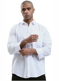 Buy Long Sleeves Regular Fit Buttoned White Shirt in Egypt