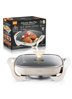 Buy Electric Hot Pot Electric Cooking Pot 1200W 5L Non-stick coating in UAE