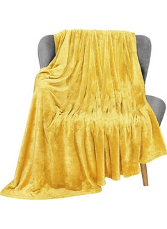 Buy PIONEER SILKY SOFT FLANNEL FLEECE YELLOW 150 X 200 CM in UAE