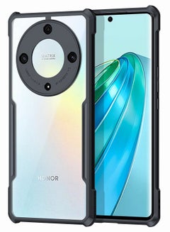 Buy Case Compatible with Honor X9a 5G Clear Hard PC Back Cover with Shockproof TPU Black Border 360 Degree Impact Resistant Camera Lens Protection Transparent Cover in Saudi Arabia