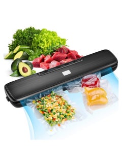 Buy Vacuum Sealer Machine, Automatic Food Saver One-Touch Safe Operation, Five Sealing Temperature Modes, 5mm Widened Heating Wire, Easy to Clean Dry Moist Food Modes(Black, with 15 bags) in Saudi Arabia