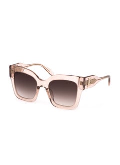 Buy Women's Square Shape  Acetate Sunglasses SJC019V5209AH - Lens Size: 52 Mm - Shiny Transp.Pink in Saudi Arabia