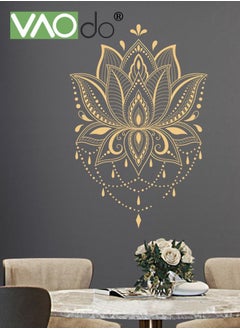 اشتري Printed Wall Sticker Gold Flower Wall Decoration Sticker Home Decoration Waterproof PVC Material Suitable For Smooth Wall Glass And Ceramic Tiles في السعودية