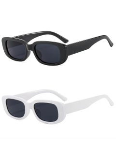 Buy Retro Rectangle Sunglasses Women and Men Vintage Small Square Sun Glasses Protection Glasse Uv400 Protection Glasse Vintage Driving Glasses 90s Fashion Narrow Square Frame in Saudi Arabia