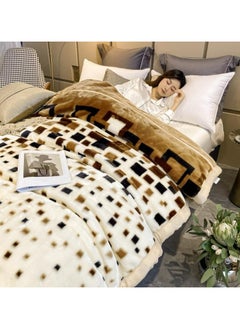 Buy COMFY SUPER LUXURIOUS SOFT KING SIZE WINTER KOREAN STYLE BLANKET BEIGE in UAE