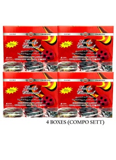 Buy Lucky Bakhoor Charcoal Quick Ignite and Long Lasting Incense Coal 20-Peices x 4 Boxes (Compo Pack) in UAE