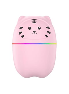 Buy Humidifier, Mini Portable Humidifier Portable Aroma Oil Diffuser & Humidifier with Night Light - Capacity, Ideal for Home, Office, Car, and Plant Purification, 220ML (Pink) in Egypt