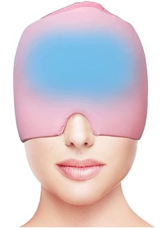 اشتري Migraine Relief Cap, Gel Headache Relief Hat, Migraine Ice Head Wrap Cap, Reusable Cold/Hot Therapy,Pink في الامارات