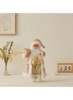 Buy Realistic Santa Ornament Santa Claus Holding Gifts Doll Standing Figurine Santa Knitted Doll 45cm in UAE