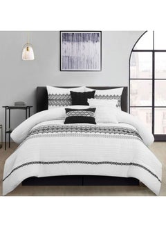 اشتري Allure Milana 7 -Piece Queen Comforter Set 220X240 Cm Black في الامارات