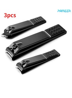 Buy 3 Pieces Black Stainless Steel Nail Clipper Nail Cutting Machine Professional Nail Trimmer High-Quality Toe Nail Clipper Tool  Thick Toenails, Ingrown Nail Clippers  Male And Female Nail Scissors in UAE