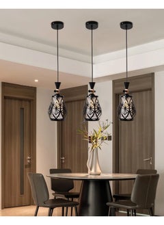 Buy Elegant 4329-1 Geometric Pendant Light – Adjustable Height E27 Ceiling Lamp, Perfect for Dining Room, Living Room & Hallways in Saudi Arabia