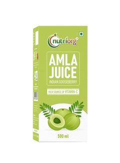 Buy Nutriorg Amla Juice 500 ml, Suitable For Healthy Hair & Skin, Detox Juice For Weight Loss, Natural Source of Vitamin C, Organic Juice Made With Cold Pressed Amla Grown at Company Owned Farm, No Added in UAE