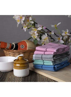 اشتري 4-Piece Multi Purpose Fabric Highly Absorbent Quick Dry Kitchen For Every Day Cleaning Towel Set 40x60 cm في الامارات