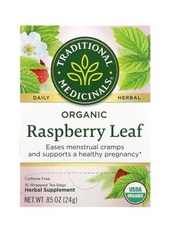 Buy Traditional Medicinals, Organic Raspberry Leaf, Caffeine Free, 16 Wrapped Tea Bags, 0.05 oz (1.5 g) Each in UAE