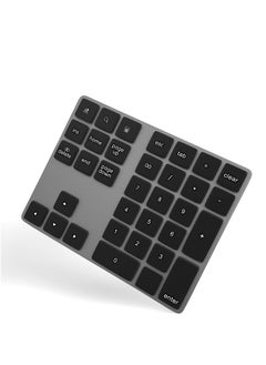 اشتري Rechargeable 34-Key Bluetooth Numeric Keypad - Wireless Aluminum 10-Key Numpad for Data Entry, Compatible with Laptops, MacBooks, and Windows PCs. في السعودية