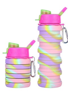 Buy Sports Water Bottle, Collapsible Water Bottles Reuseable BPA Free Silicone Foldable Water Bottles for Outdoor Travel Camping Hiking Kids Students Girl Women, Best Gift for Travelers in UAE