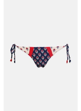 Buy Women Floral Print Bikini Bottom, Navy Combo in Saudi Arabia