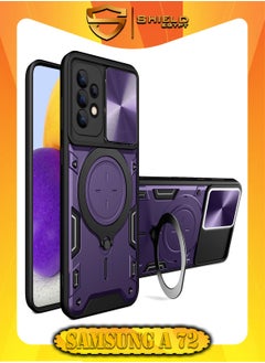 Buy SHIELD EGYPT For Samsung Galaxy A72 Armored Camera Shield Cover Camera Lend Protection, Built-in 360° (Purple) in Egypt