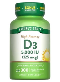 اشتري High Potency Vitamin D3 125 Mcg (5,000 Iu), 300 Quick Release Softgels في الامارات