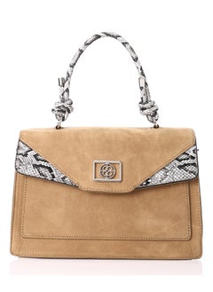 Buy Leather & Reptile Pattern Detail Crossbody Bag in Egypt