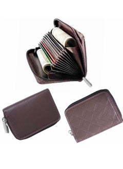 Buy Leather unisex zip credit cards and money light wallet in Egypt