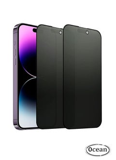 اشتري 2 Pack Privacy Matte Tempered Glass Compatible with iPhone 15 Pro Max Anti-Glare Anti-Spy Screen Protector Film Suit for iPhone 15 Pro Max 6.7 inch Full Coverage Anti-Peeping 9H Hardness في السعودية