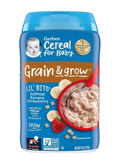 Buy Gerber Lil' Bits Baby Cereal, Oatmeal Banana Strawberry, 8 Ounce in Saudi Arabia