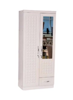 Buy 2 Door Wooden Wardrobe Cabinet Cupboard Engineered Wood Perfect Modern Stylish Heavy Duty With Mirror in UAE