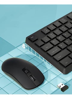 Buy Silent Wireless Keyboard and Mouse Combo, 800/1200/1600PID, Black in Saudi Arabia