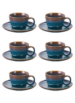 Buy 12-Piece Porcelain Cup With Saucer Set 175Ml in Saudi Arabia