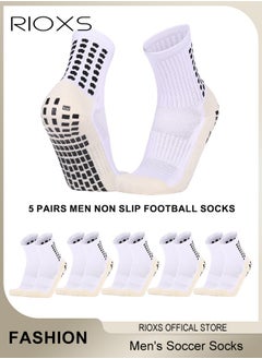 Buy Soccer Socks For Men Women 5 Pairs Athletic Socks Non-Slip Socks For Football Basketball Hockey Rugby Sports Sweat-absorbing Wear-resistant Sports Socks in Saudi Arabia