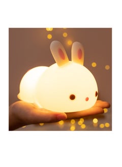 اشتري Excellence Cute Bunny Kids Night Light,Baby Birthday Gifts Mom Women Teenage Girls Nursery Squishy Night Lamp Toddler Portable Silicone Battery Operated Animal Led Boy Nightlight Children Room Decor في الامارات