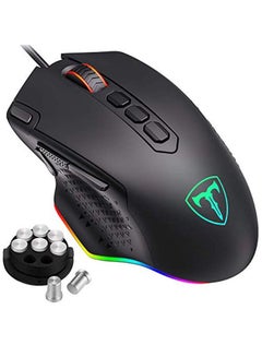 Buy T-DAGGER Gaming Mice RGB Gaming Mouse Wired Mouse Gaming with Weight Tuning Set in the Mouse with 8000 DPI, Fire & Sniper Button, 10 Programmable Buttons in Saudi Arabia