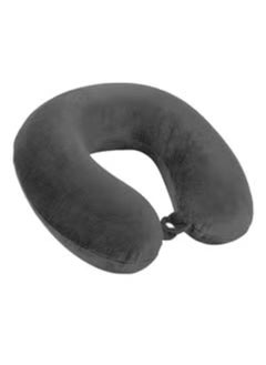 Buy Velvet Neck and Travel Pillow 30x25x10 cm - Dark Gray in Saudi Arabia