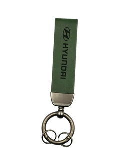 Buy Car Key Chain Super Finish Metal Ring PU Leather Strap Keychain Home Key Chain Car Keychain Hyundai - 1Pcs Green in Saudi Arabia