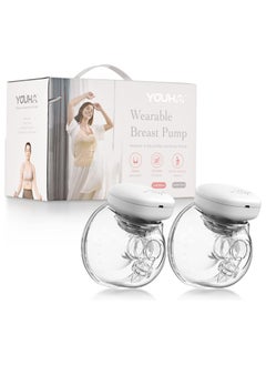 Buy 2 Sets Wearable Breast Pump Hands Free Electric Portable Wearable Breast Cup 8oz/240ml BPA-free 3 Modes 9 Suction Levels Rechargeable Comfort Breastfeeding Milk Collector in Saudi Arabia