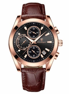 Buy Leather Band Classic Design Analog Quartz Wrist Watch For Men in UAE