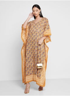 Buy Cape Sleeve Printed Kaftan in UAE